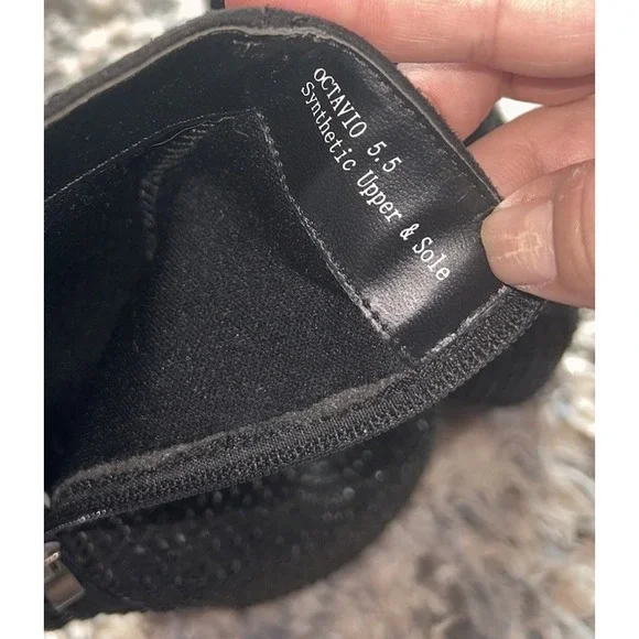 Lemon Drop Octavio Black Bling Platform Chunky Heel Boots 5.5 High Streetwear - Picture 4 of 8